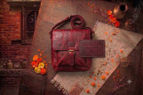 Leather shoulder bag