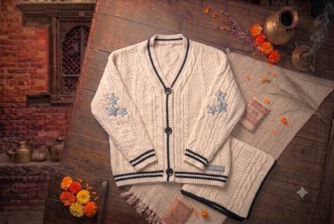 Cable cardigan